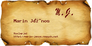 Marin János névjegykártya